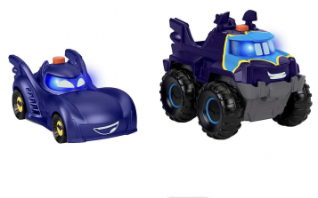 Набор машинок Бам и Buff из мультфильма Бэтколёса (Batwheels) со светом