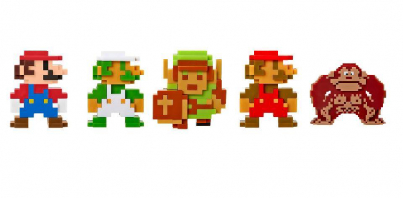 Super Mario 2.5 inch 5 Pack Action Figure Gift Set - 8 Bit