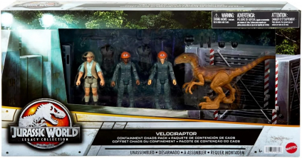 Игровой Набор фигурок Побег Велоцираптора Jurassic World Legacy Collection Velociraptor Containment Chaos Pack