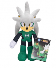 Мягкая игрушка DC x Sonic the Hedgehog Соник Сильвер Зелёный Фонарь Silver as Green Lantern Action Figure