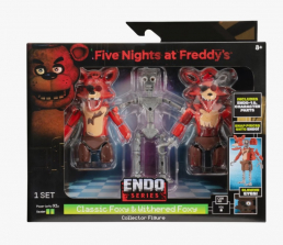 Эксклюзивный набор из 3-х фигурок Фигурка Five Nights at Freddy's Фокси Сломанный Foxy и Эндоскелет Пять ночей у Фредди 16 см специальный выпуск светятся в темноте