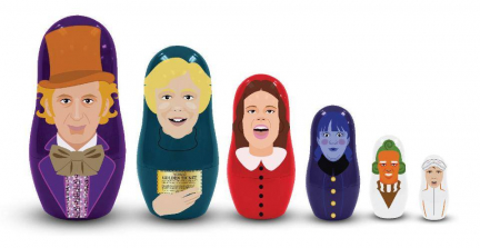 Willy Wonka and the Chocolate Factory Plastic Nesting Dolls