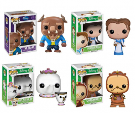 Funko POP! Disney: Beauty And The Beast Vinyl Collectors Set - The Beast, Peasant Belle, Mrs. Potts and Chip, Cogsworth