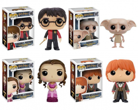 Funko POP! Harry Potter: 3.75 inch Vinyl Collectors Set - Harry Potter, Dobby, Hermione Granger and Ron Weasley