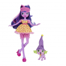 Кукла Твайлайт Спаркл ( Сумеречная Искорка) с питомцем собачкой спайк - пижамная вечеринка
