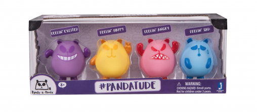 Panda-a-Panda 2-inch 4-Pack Vinyl Figures - Excited, Happy, Angry and Sad