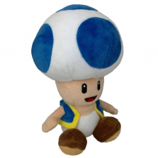 Super Mario 7 inch Stuffed Figure - Toad Blue