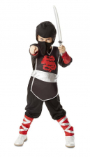 Melissa & Doug Ninja Role Play Costume Set (4 pcs) - Tunic, Pants, Hood, Soft Sword