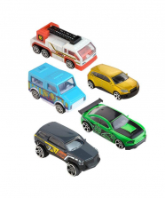 Fast Lane 1:64 Scale Diecast Vehicles 5 Pack - SUV, Truck, Van, Ice Cream Truck, Sports Car