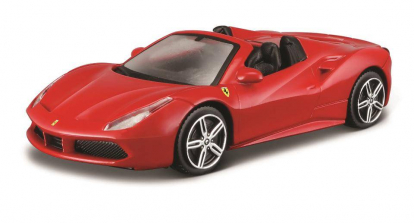 Bburago Ferrari Series Race and Play 1:43 Scale Diecast Car - Red Ferrari 488 Spider