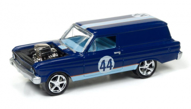 Johnny Lightning Diecast Car - Gulf Dark Blue/ Light Blue 1964 Ford Falcon Delivery (Spoilers)