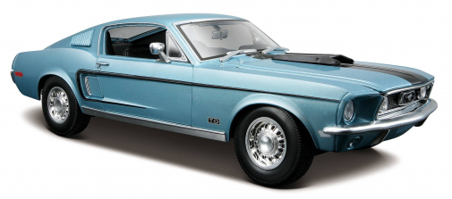 Maisto 1:18 Scale Special Edition Diecast Vehicle - Metallic Blue 1968 Ford Mustang GT Cobra Jet