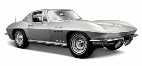 Maisto 1:18 Scale Special Edition Diecast Vehicle - 1965 Chevy Corvette Silver
