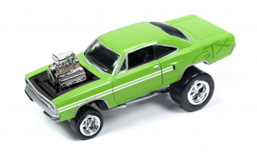 Johnny Lightning Street Freaks Diecast Vehicle - 1970 Plymouth GTX Bright Green with White Graphics
