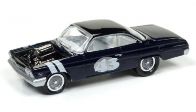 Johnny Lightning Diecast Car - Dark Blue Metallic 1962 Chevy Bel Air (Spoilers)