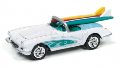 Johnny Lightning Street Freaks Diecast Car - 1958 Chevrolet Corvette (Surf Rods) Gloss White