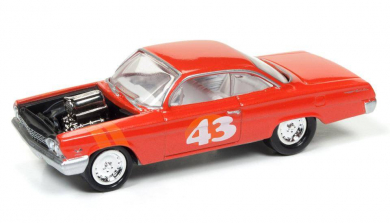 Johnny Lightning Street Freaks Spoilers Diecast Car - Ultra Orange 1962 Chevy Bel Air