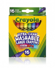 Crayola Ultra-Clean Washable Large Crayons - 16 Count
