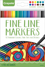 Crayola Adult Coloring Classic Colors Fine Line Markers