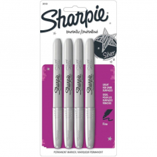 Sanford Sharpie Metallic Fine Tip Permanent Markers 4-Pack - Silver