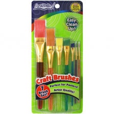 7-Piece Craft Brushes - Assorted Sizes From Detail To Broad