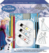 Disney Frozen Art Studio Step-By-Step Hardcover Book and Everything You Need to Get Started Drawing Kit