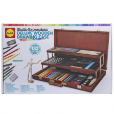 ALEX Art Studio Expressions Deluxe Wooden Drawing Case Set - 132 Piece