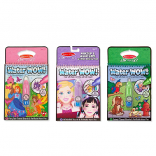 Melissa & Doug On the Go Water Wow! Water Reveal Pads, Set of 3 - Makeup and Manicures, Fairy Tales, Animals