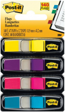3M Post-It Flags 140pc - Assorted Bright Colors