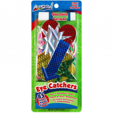 85-Pack Eye Catchers Neon and Holographic Shapes with Glue Stick