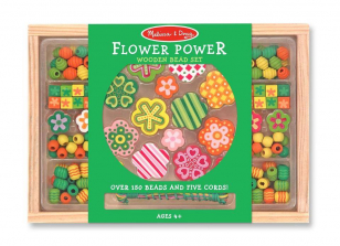 Melissa & Doug Flower Power Wooden Bead Set With 150+ Beads and 5 Cords for Jewelry-Making