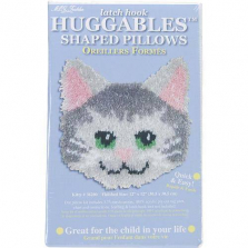 Huggables Kitty Pillow Latch Hook Kit-12"X12"