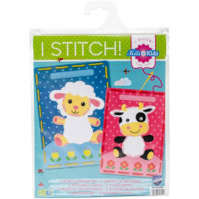 Vervaco I Stitch! Kits 4 Kids Lamb and Cow Embroidery Cards Kit