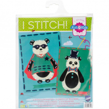 Vervaco I Stitch! Kits 4 Kids Circus Pandas Embroidery Cards Kit