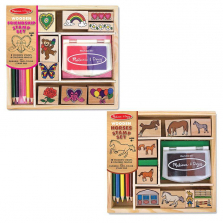Melissa & Doug Wooden Stamp Sets (2): Friendship and Horses