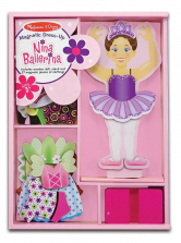 Melissa & Doug Deluxe Nina Ballerina Magnetic Dress-Up Wooden Doll With 27 Pieces of Clothing