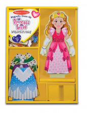 Melissa & Doug Deluxe Princess Elise Magnetic Wooden Dress-Up Doll Play Set (24 pieces)