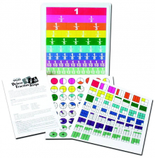 School Smart Set of 51 Rainbow Fraction Tiles