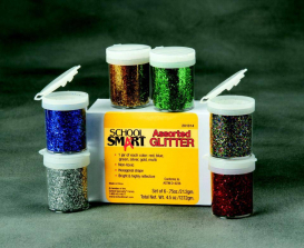School Smart Craft Glitter with Shaker Tops - Set of 12