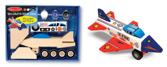 Melissa & Doug Decorate-Your-Own Wooden Jet Plane Craft Kit
