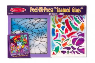 Melissa & Doug Stained Glass See-Through Window Art Kit: Rainbow Garden - 80+ Stickers, Frame