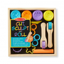 Melissa & Doug Cut, Sculpt, and Roll Clay Play Set With 8 Tools and 4 Colors of Modeling Dough