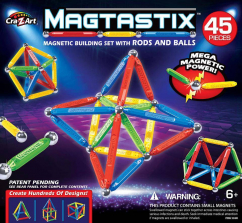 Cra-Z-Art Magtastix with Rods and Balls Building Set 45 Pieces