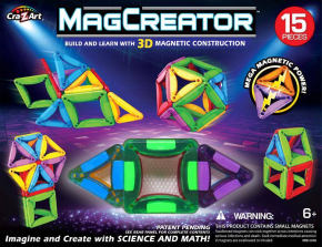 Cra-Z-Art MagCreator 3D Magnetic Construction Set 15 Pieces