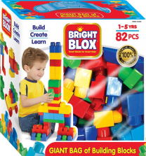 Cra-Z-Art Bright Blox 82 Piece Bag of Blocks - Blue
