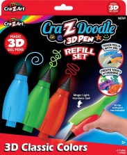 Cra-Z-Art Cra-Z-Doodle 3D Pen Refill Set - 3D Classic Colors