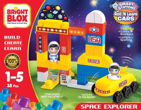 Cra-Z-Art Bright Blox Smart Station Space Explorer 35 Pieces Building Set