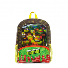 Teenage Mutant Ninja Turtles 16 inch Backpack with Side Mesh Pockets and Insulated Lunch Box
